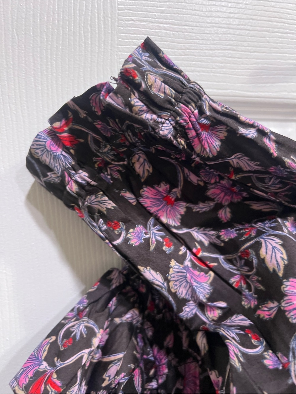 GAP Black Floral Smocked Long-Sleeve Dress with Pink Accents - Picture 8 of 8